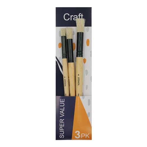 50858 Sullivans Super Value 3pk Paint Brushes - 1 4 6 Stencil