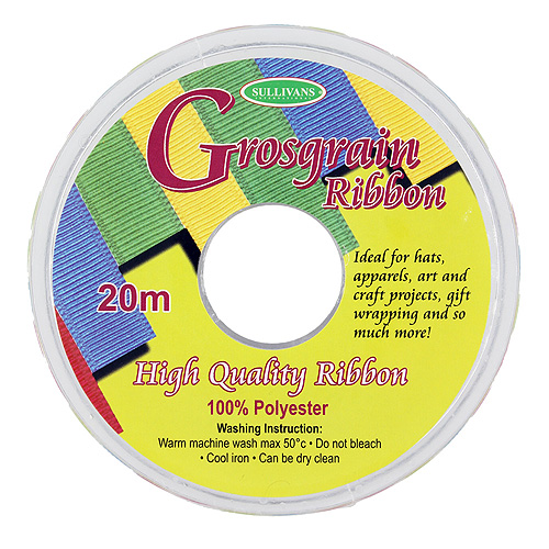 55087 Ribbon Grosgrain 22mm White Multi