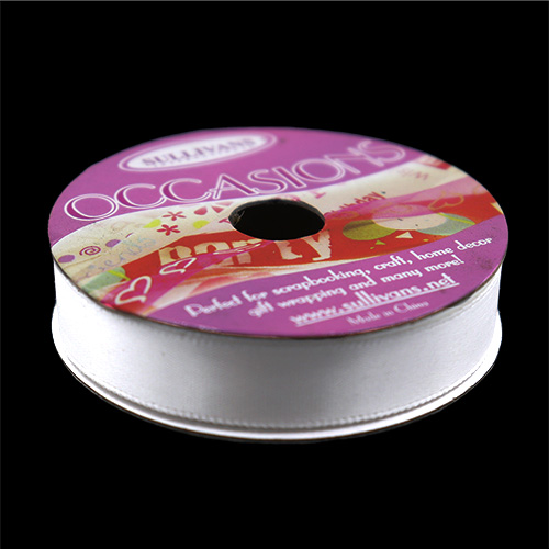 55509 Sullivans 13mm Satin Single Sided Ribbon - White 6mts