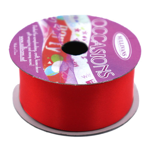 55684 Sullivans 25mm Satin Single Sided Ribbon - Red 4mts