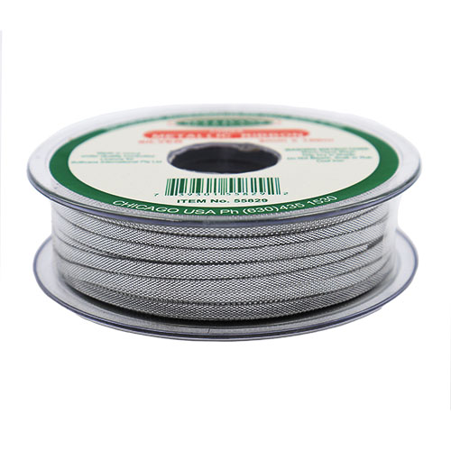 55829 Sullivans 3mm Lurex Ribbon - Silver 100mts