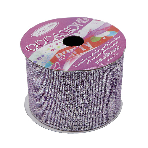 56202 Ribbon Organza 38mm Lilac/silver Metallic