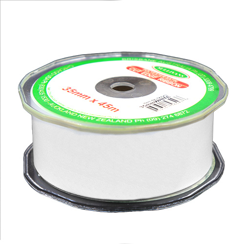 56543 Sullivans 35mm Cut Edge Ribbon - White 45mts