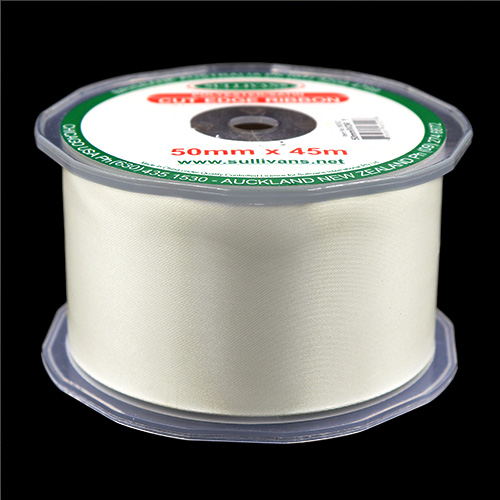 56552 Sullivans 50mm Cut Edge Ribbon - Ivory 45mts