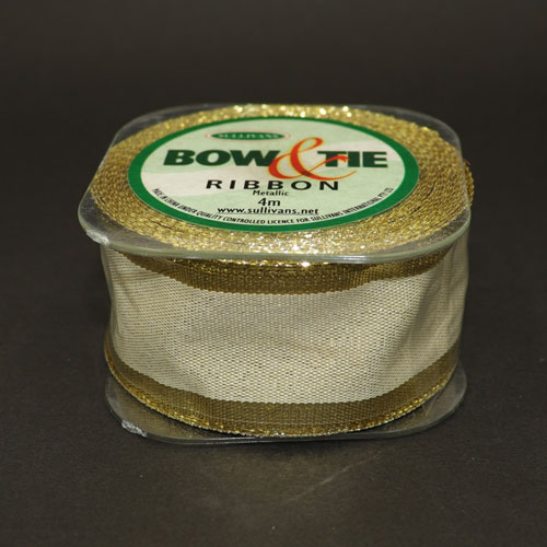 57428 Ribbon Bow & Tie 32mm Gold