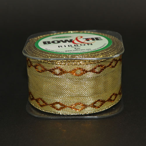 57439 Ribbon Bow & Tie 36mm Gold