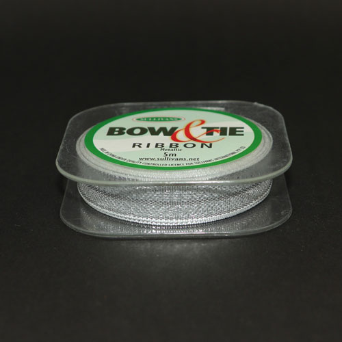 57440 Ribbon Bow & Tie 12mm Silver