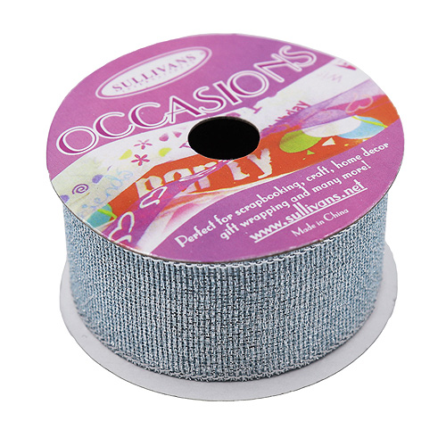 58231 Ribbon 25mm Silver/white Metallic