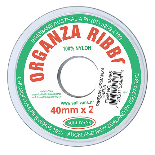 58486 Ribbon Organza 40mm Green