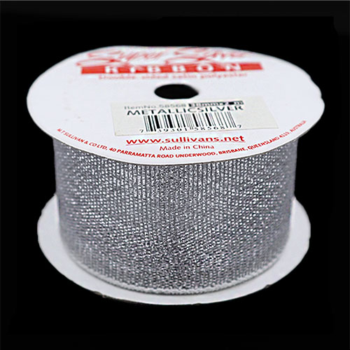 58568 Ribbon Satin 38mm Metallic Silver