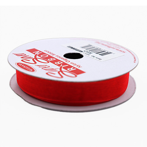 58577 Ribbon Organza 15mm Red