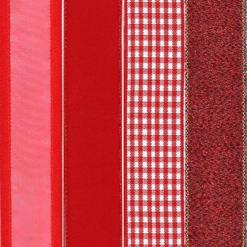 58910 Fashion Ribbon Box Assorted Red 34pcs