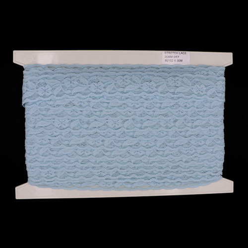 60102 Lace Stretch 30mm Sky