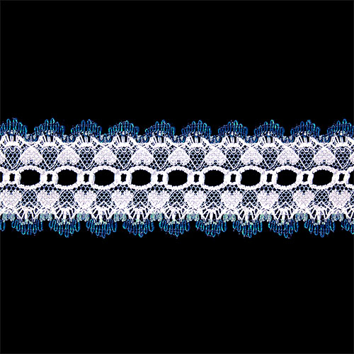 60785 Sullivans 40mm Coloured Edge Eyelet Lace - 200m - Dark Blue
