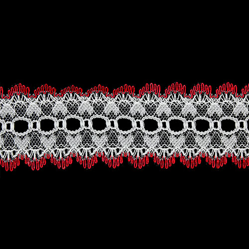 60787 Sullivans 40mm Coloured Edge Eyelet Lace - 200m - Burgundy