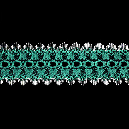 60791 Sullivans 40mm Eyelet Lace - 200m - Green With White Edge  