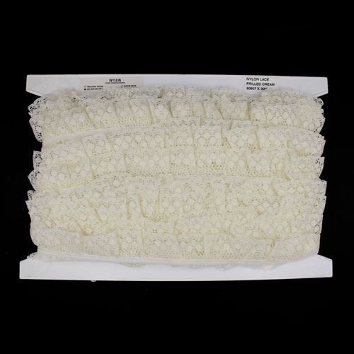 60807 Lace Nylon Frilled 30mm Cream