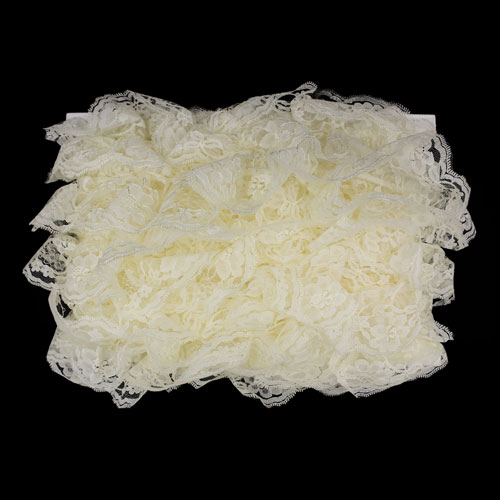 60814 Lace Nylon Frilled 70mm Ivory