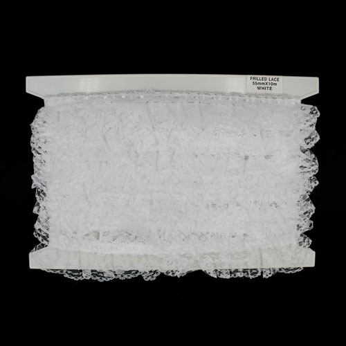 60816 Lace Nylon Frilled 15mm Ivory