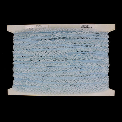 60824 Lace Nylon Frilled 15mm Light Blue