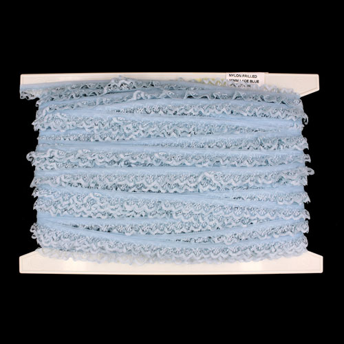 60825 Lace Nylon Frilled 15mm Blue Edge