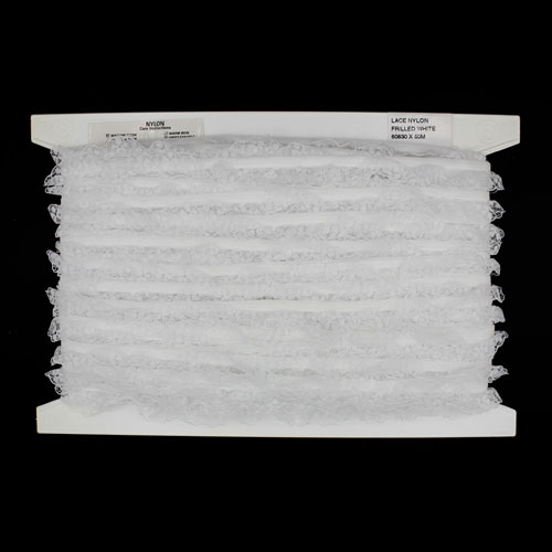 60830 Lace Nylon Frilled 24mm White
