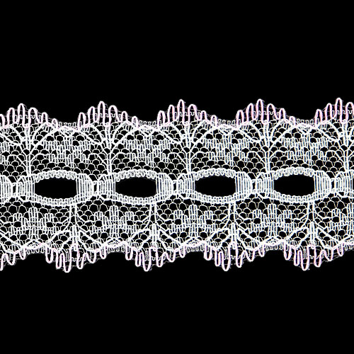 61206 Crafty Saver 35mm Picot Eyelet Lace - 5m - White/pink