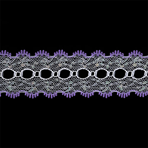 61207 Crafty Saver 35mm Picot Eyelet Lace - 5m - White/lilac
