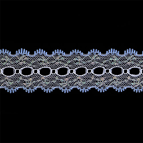61208 Crafty Saver 35mm Picot Eyelet Lace - 5m - White/sky