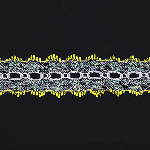 61209 Crafty Saver 35mm Picot Eyelet Lace - 5m - White/lemon