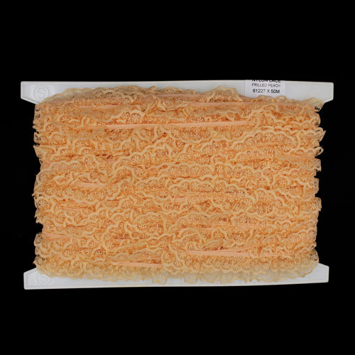 61227 Lace Nylon Frilled 20mm Peach