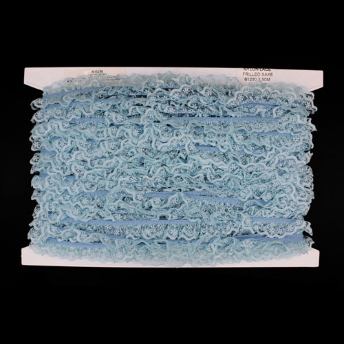 61230 Lace Nylon Frilled 20mm Saxe