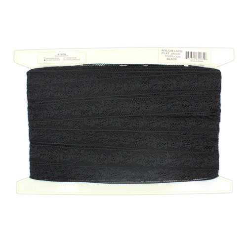 61265 Lace Nylon 25mm Black