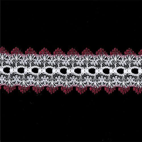 61331 Eyelet Lace 2.3m Burgandy