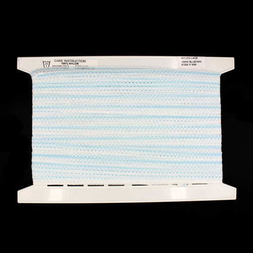 61522 Lace Nylon 12mm Blue White