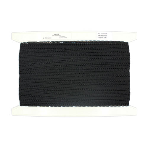 61524 Lace Nylon 20mm Black