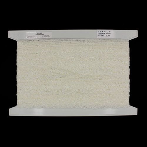 61590 Lace Nylon 30mm Cream