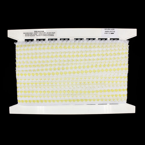 61611 Lace Polyester Nylon 18mm White Yellow
