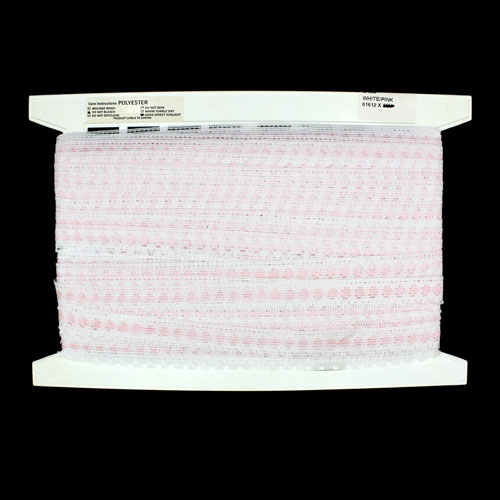 61612 Lace Polyester Nylon 18mm White Pink