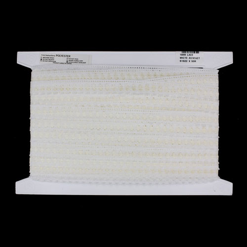 61622 Lace Polyester Nylon 18mm White Biscuit