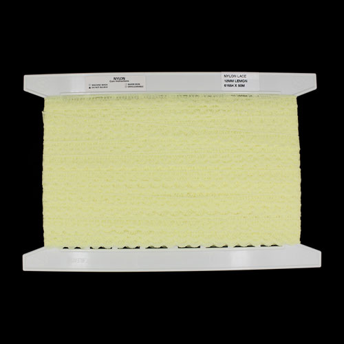 61654 Lace Nylon 12mm Lemon