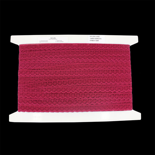 61663 Lace Nylon 12mm Maroon