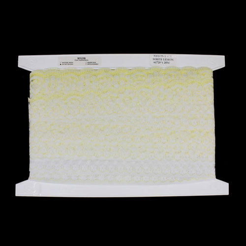 61720 Lace Nylon 68mm White Lemon