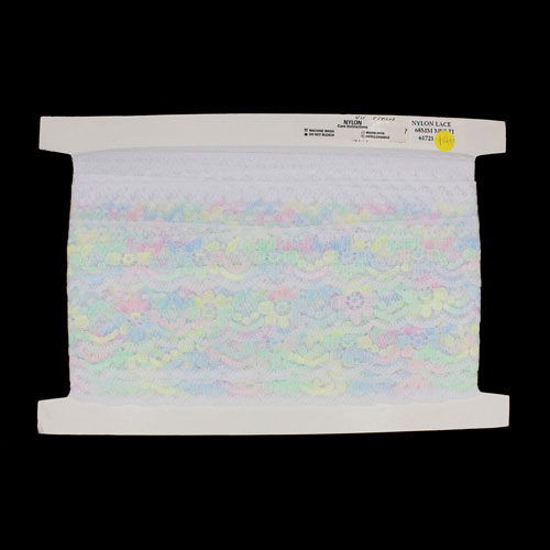 61721 Lace Nylon 68mm White Multi