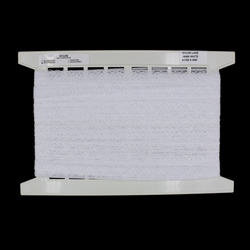 61765 Lace Nylon 18mm White