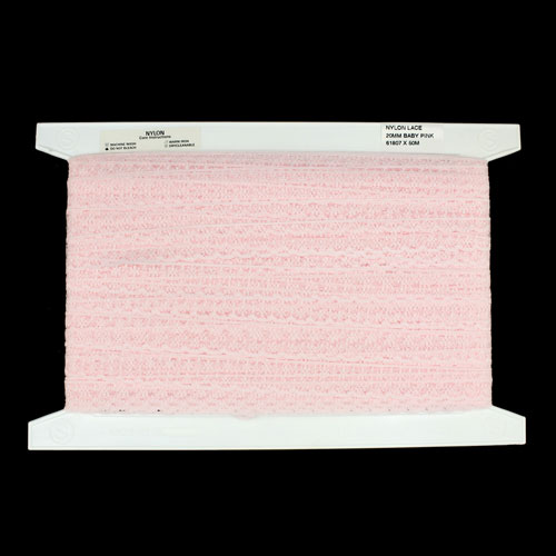 61807 Lace Nylon 20mm Baby Pink