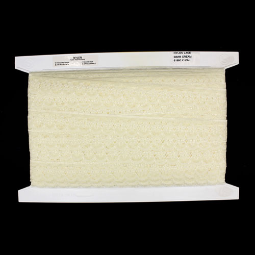 61880 Lace Nylon 30mm Cream