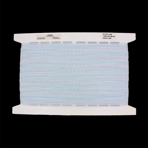 61885 Lace Nylon 17mm White Blue