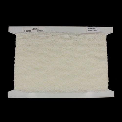 61890 Lace Nylon 34mm Ivory