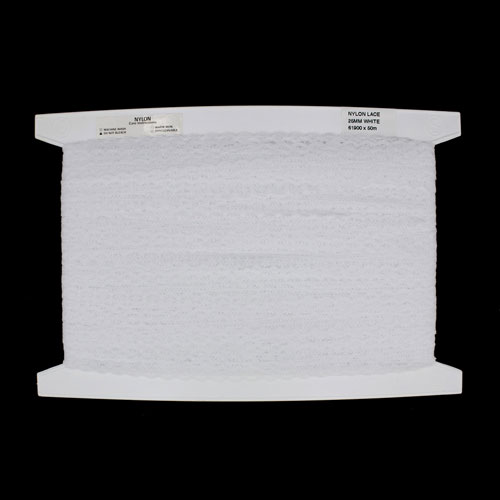 61900 Lace Nylon 25mm White